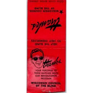 Wisconsin Council of the Blind Vintage Matchbook Cover SD4-Y9